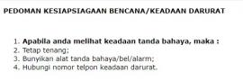 PEDOMAN KESIAPSIAGAAN BENCANA/KEADAAN DARURAT